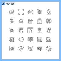 25 Creative Icons Modern Signs and Symbols of pin map train location heart Editable Vector Design Elements