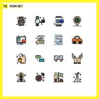 16 Creative Icons Modern Signs and Symbols of content blog coin bangladash location Editable Creative Vector Design Elements