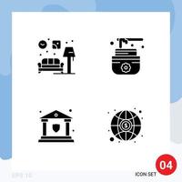 Universal Solid Glyph Signs Symbols of home security lump cream global Editable Vector Design Elements