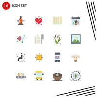 16 User Interface Flat Color Pack of modern Signs and Symbols of trophy awards love heating hot Editable Pack of Creative Vector Design Elements