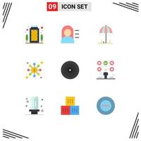 Set of 9 Modern UI Icons Symbols Signs for target finance umbrella eye share Editable Vector Design Elements