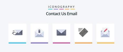 paquete de iconos de correo electrónico plano 5 que incluye sobre. editar. mensaje. componer. mensaje. diseño de iconos creativos vector