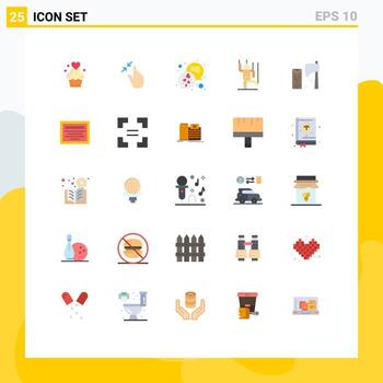 grupo de 25 colores planos modernos establecidos para manipular mensajes de comando de control de pellizco elementos de diseño vectorial editables vector