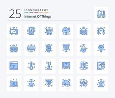 Internet Of Things 25 Blue Color icon pack including printer. internet. mobile. cloud. iot vector