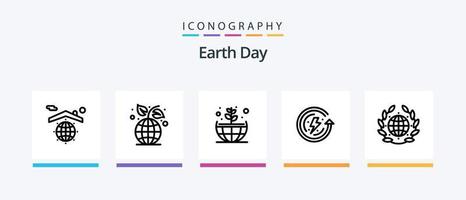 Earth Day Line 5 Icon Pack Including ecology. green. earth day. environment. earth day. Creative Icons Design vector