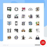 25 iconos creativos signos y símbolos modernos de elementos de diseño de vectores editables de velocidad de tasación de acciones inmobiliarias