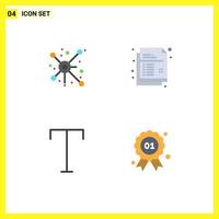 Modern Set of 4 Flat Icons and symbols such as distribute font connection drawing award Editable Vector Design Elements