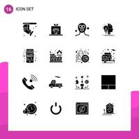 16 iconos creativos signos y símbolos modernos de la belleza de la programación del viernes negro que hace que el usuario elementos de diseño vectorial editables vector