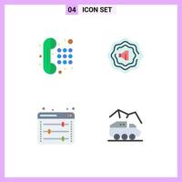 4 Flat Icon concept for Websites Mobile and Apps communication exploration dial pad web options rover Editable Vector Design Elements