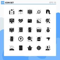 25 Solid Glyph concept for Websites Mobile and Apps power off wet button website design Editable Vector Design Elements