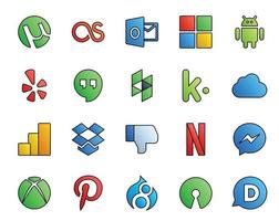 20 Social Media Icon Pack Including drupal xbox kik messenger dislike vector