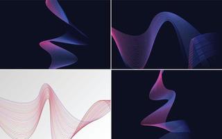 Collection of geometric minimal lines pattern set vector