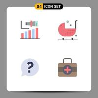 4 Thematic Vector Flat Icons and Editable Symbols of business form term chair mark Editable Vector Design Elements