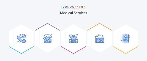 Medical Services 25 Blue icon pack including medical. medical folder. clinic. medical. folder vector
