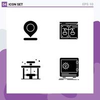 Universal Solid Glyphs Set for Web and Mobile Applications location city pin court bus Editable Vector Design Elements