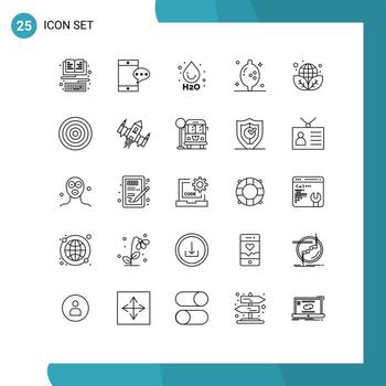 Modern Set of 25 Lines and symbols such as board environment ho ecology lemon Editable Vector Design Elements