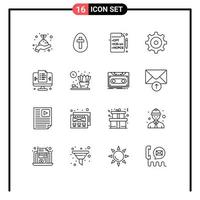 paquete de iconos de vectores de stock de 16 signos y símbolos de línea para la configuración de la página de salud web en el hogar elementos de diseño de vectores editables