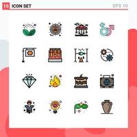 Set of 16 Modern UI Icons Symbols Signs for sign male building mars gender Editable Creative Vector Design Elements