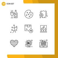 9 Thematic Vector Outlines and Editable Symbols of time product medical delivery spring Editable Vector Design Elements