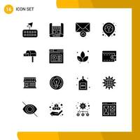 paquete de iconos de vector de stock de 16 signos y símbolos de línea para elementos de diseño de vector editables de buzón de correo de buzón de página