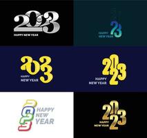 Big Collection of 2023 Happy New Year symbols Cover of business diary for 2023 with wishes vector