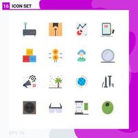 User Interface Pack of 16 Basic Flat Colors of good tutorial page seminar online Editable Pack of Creative Vector Design Elements