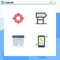 Universal Icon Symbols Group of 4 Modern Flat Icons of basic advertising ui board banner Editable Vector Design Elements