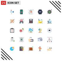 Stock Vector Icon Pack of 25 Line Signs and Symbols for vegan leaf chart diet denied Editable Vector Design Elements