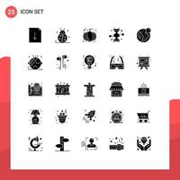Modern Set of 25 Solid Glyphs Pictograph of earth genetic modification autumn genetic engineering chromosome Editable Vector Design Elements