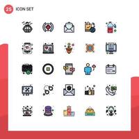 Universal Icon Symbols Group of 25 Modern Filled line Flat Colors of water drop bottle document wifi internet of things Editable Vector Design Elements