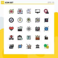 paquete de iconos vectoriales de stock de 25 signos y símbolos de línea para el acuerdo de computadora del contrato del monitor imac elementos de diseño vectorial editables vector