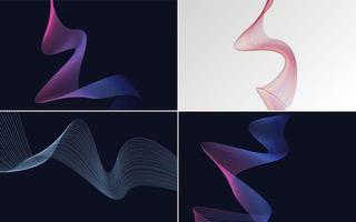 Collection of geometric minimal lines pattern set vector