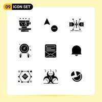 Pictogram Set of 9 Simple Solid Glyphs of newsletter enewsletter constructing jump rope exercise Editable Vector Design Elements