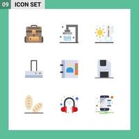 Modern Set of 9 Flat Colors and symbols such as contacts kitchen celsius fan weather Editable Vector Design Elements