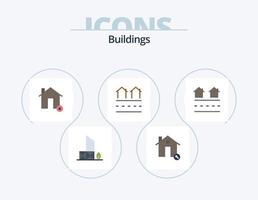 Buildings Flat Icon Pack 5 Icon Design. housing. estate. house. real. house vector