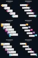 Vector 6 Infographics Pack Presentation slide template 5 Steps cycle diagrams and timelines