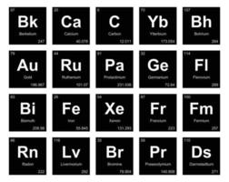 diseño de paquete de iconos de 20 tablas preiodicas de los elementos vector