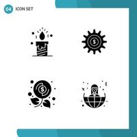 Creative Icons Modern Signs and Symbols of candle investment love money profit Editable Vector Design Elements
