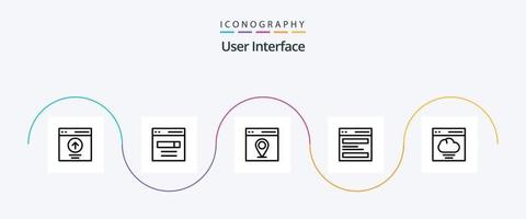 User Interface Line 5 Icon Pack Including hero. communication. search. map vector