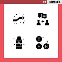 4 Creative Icons Modern Signs and Symbols of arrows food right chatting ho Editable Vector Design Elements