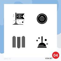 User Interface Solid Glyph Pack of modern Signs and Symbols of banner education flag education cleaning Editable Vector Design Elements