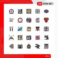 conjunto de 25 iconos de interfaz de usuario modernos símbolos signos para visión cara libro ojo herramienta elementos de diseño vectorial editables vector