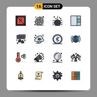 16 Creative Icons Modern Signs and Symbols of typing keyboard bug hands grid Editable Creative Vector Design Elements