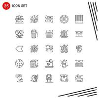 Universal Icon Symbols Group of 25 Modern Lines of wheat cereal bubble board hospital Editable Vector Design Elements