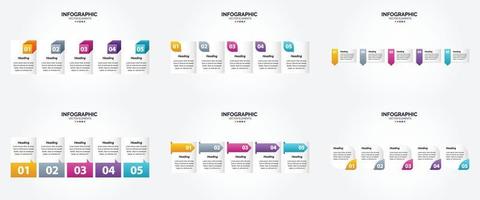 ilustración vectorial infografía conjunto de diseño plano para folleto publicitario y revista vector