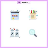 4 User Interface Flat Icon Pack of modern Signs and Symbols of bookmark find office cinnamon view Editable Vector Design Elements