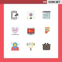 9 Creative Icons Modern Signs and Symbols of love website business idea web password Editable Vector Design Elements