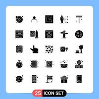 Set of 25 Modern UI Icons Symbols Signs for garden user user network connect Editable Vector Design Elements