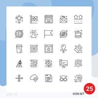 Pictogram Set of 25 Simple Lines of houses message maple mail home page Editable Vector Design Elements