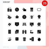 Set of 25 Modern UI Icons Symbols Signs for flip device learning monitor zoom Editable Vector Design Elements